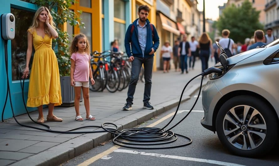 Danger et interdiction : pourquoi recharger sa voiture électrique sur le trottoir à Grand Nancy n’est pas sans risques
