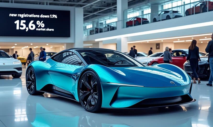 Les immatriculations de voitures neuves en baisse de 1,9 % au premier semestre 2025 ; les véhicules électriques à batterie atteignent une part de marché de 15,6 %