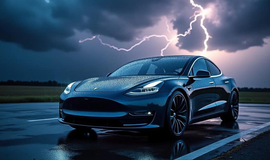 Non, une voiture électrique n&rsquo;est pas risquée pendant un orage : découvrez les preuves en vidéo