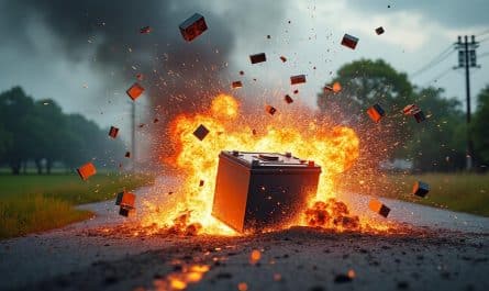 regardez la vidéo impressionnante d'une explosion de batterie de véhicule électrique en loire-atlantique. découvrez les images de ce moment de tension et les réactions sur place.