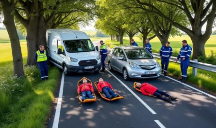 accident grave dans l'allier : une camionnette et une voiture électrique impliquées, 5 personnes blessées dont plusieurs enfants transportés à l'hôpital.