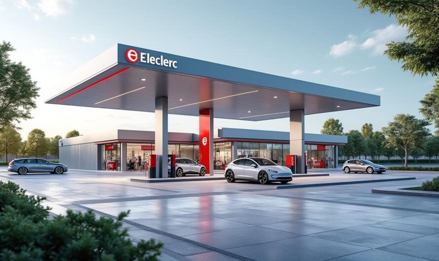 Voiture électrique : E.Leclerc prévoit d&rsquo;installer 10 000 bornes de recharge dans ses stations-service d&rsquo;ici 2030