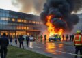 un incendie a détruit deux véhicules près d'un centre psychiatrique à rouen, entraînant l'évacuation en urgence de 21 personnes pour garantir leur sécurité.