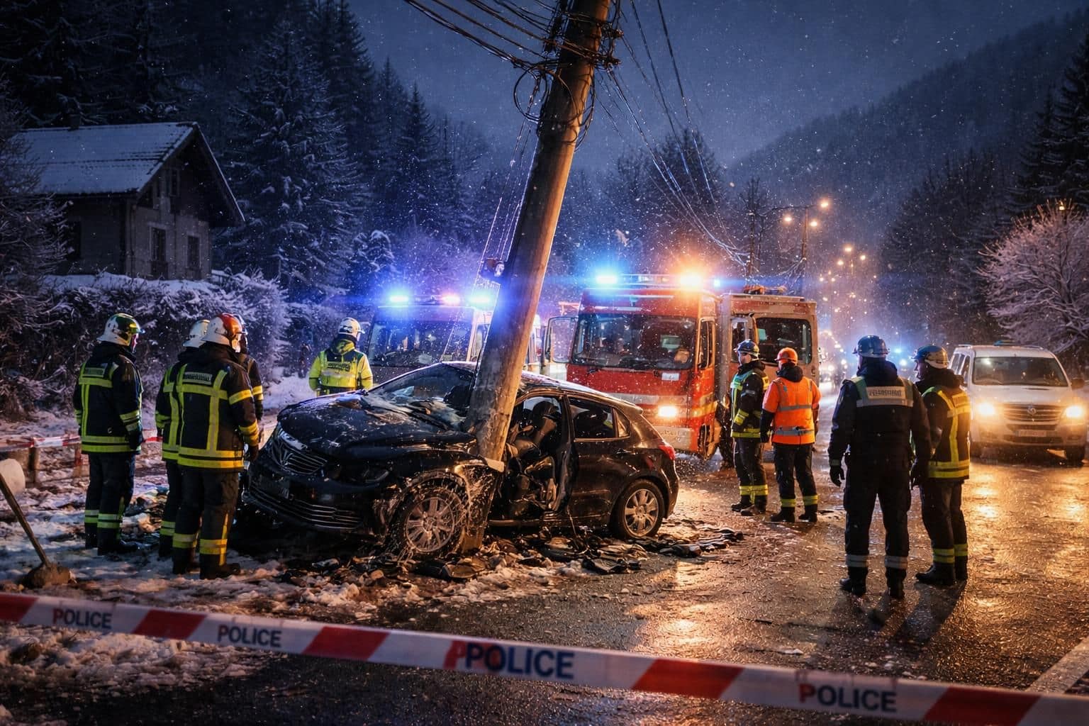 accident tragique à viuz-en-sallaz : un véhicule percute un poteau électrique, entraînant la mort immédiate d'un homme de 30 ans. découvrez les circonstances de ce drame.