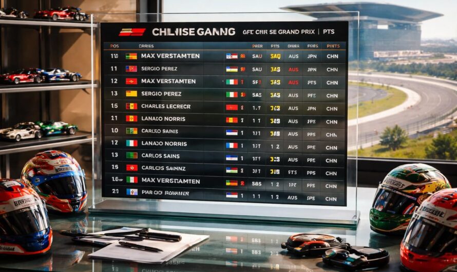 F1 : Classement du championnat mis à jour après le GP de Chine à Shanghai